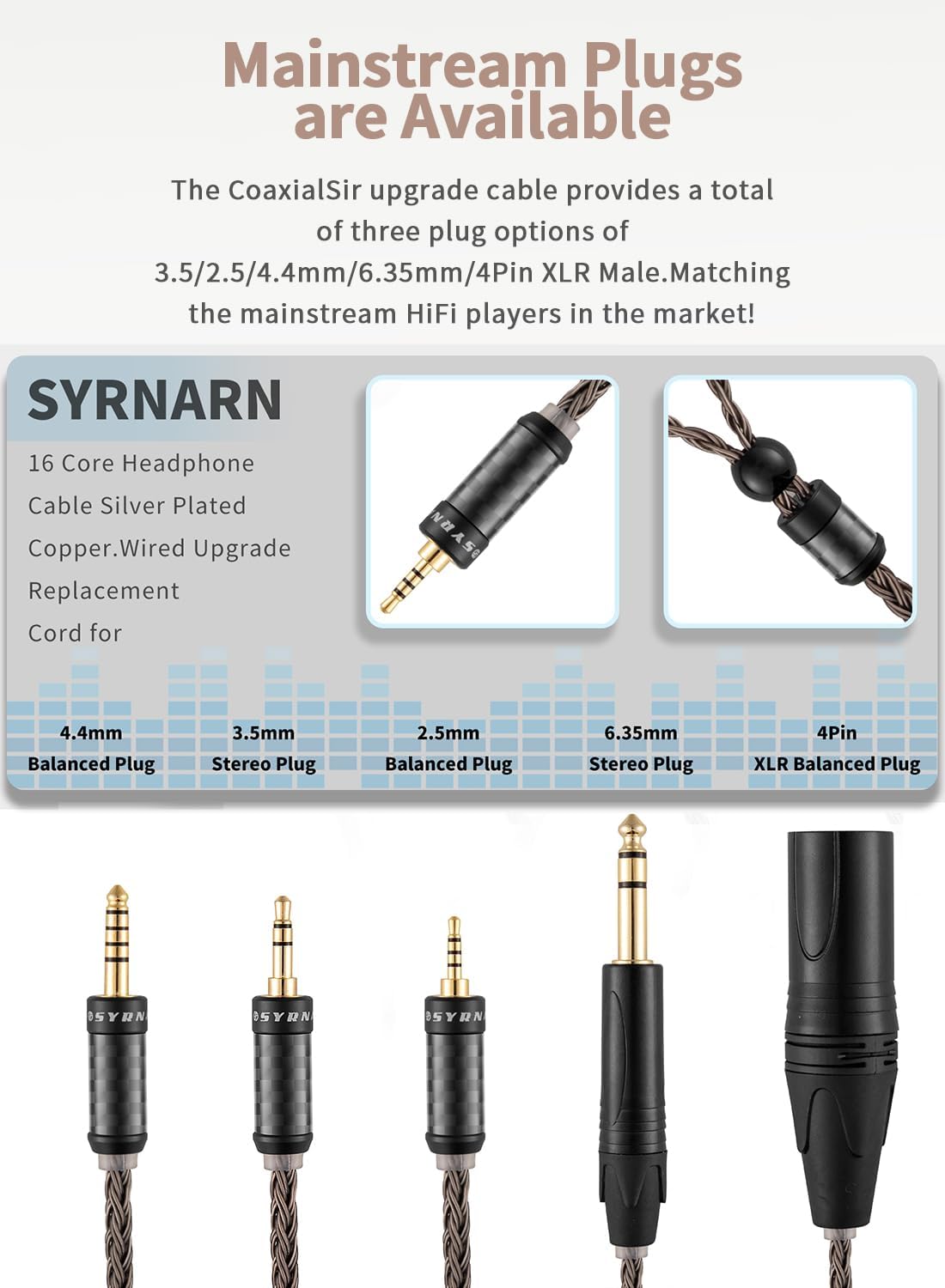 Amazon | SYRNARN 4ピンXLRバランスケーブル ゼンハイザー HD660S